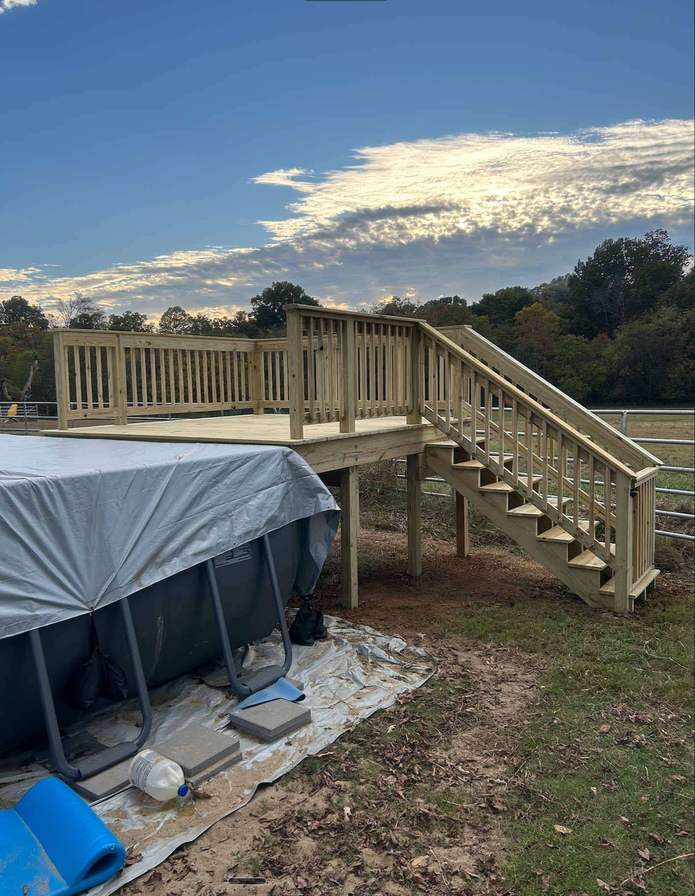 Completed wood deck and staircase